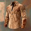 Autumn new retro fashion fringed contrasting shirt men's casual British style top