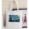 Women Graphic College Harajuku Shopper Bag Van Gogh Sunflower Starry Sky Shopping Bag Women Canvas Shoulder Bag Large Tote Bag