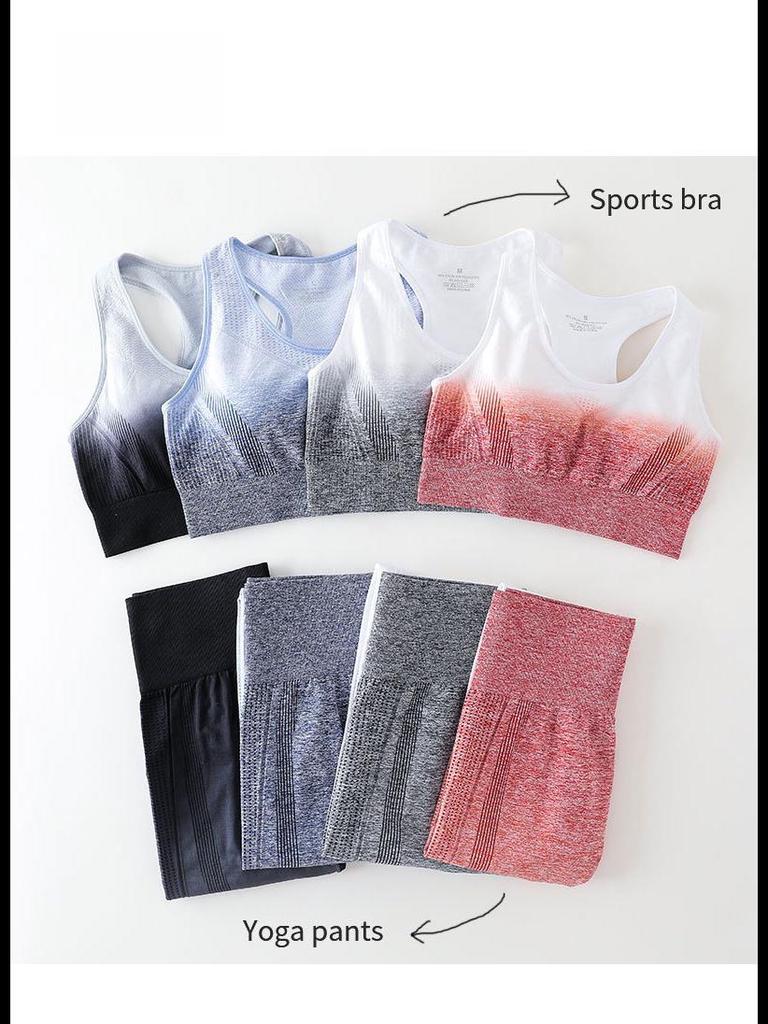 Seamless Women's Yoga and Running Fitness Set: Quick-Dry Sports Bra and Leggings