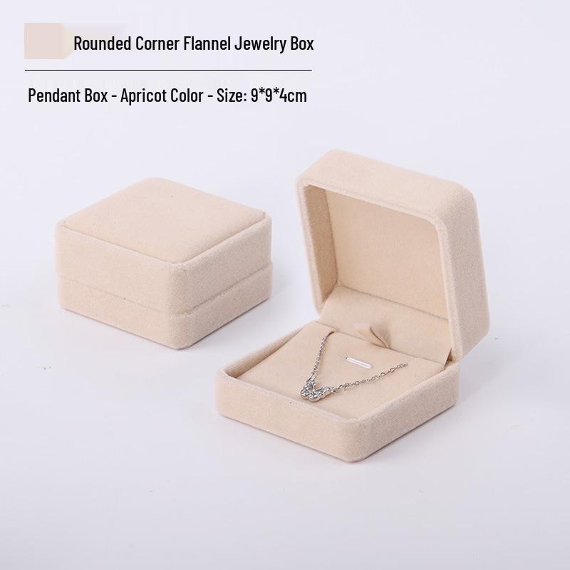 Rounded Corner Plush Jewelry Storage Box for Bracelets, Rings, and Necklaces