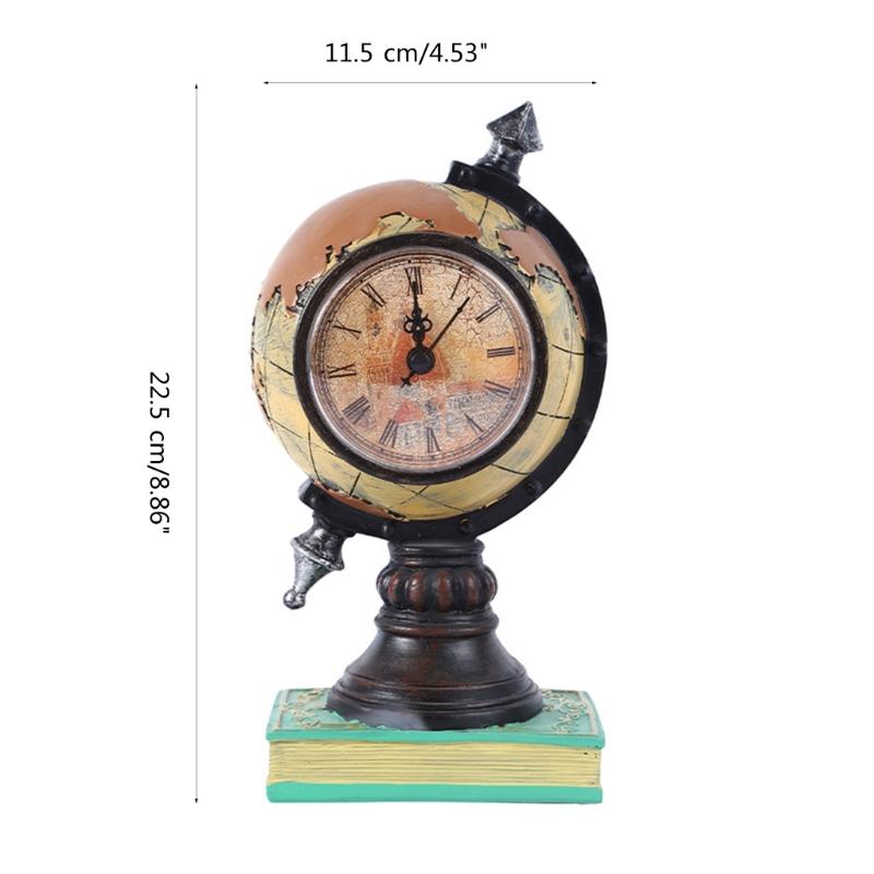 Stylish Book Inspired Clock Decor Resin Globe Ornament Perfect for Home Office Christmas Gifts
