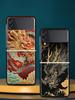 Chinoiserie Loong Flower Dragon Hard PC Phone Case For Samsung Galaxy Z Flip 7 6 5 4 Black Cover For Galaxy Z Flip 3 Foldable