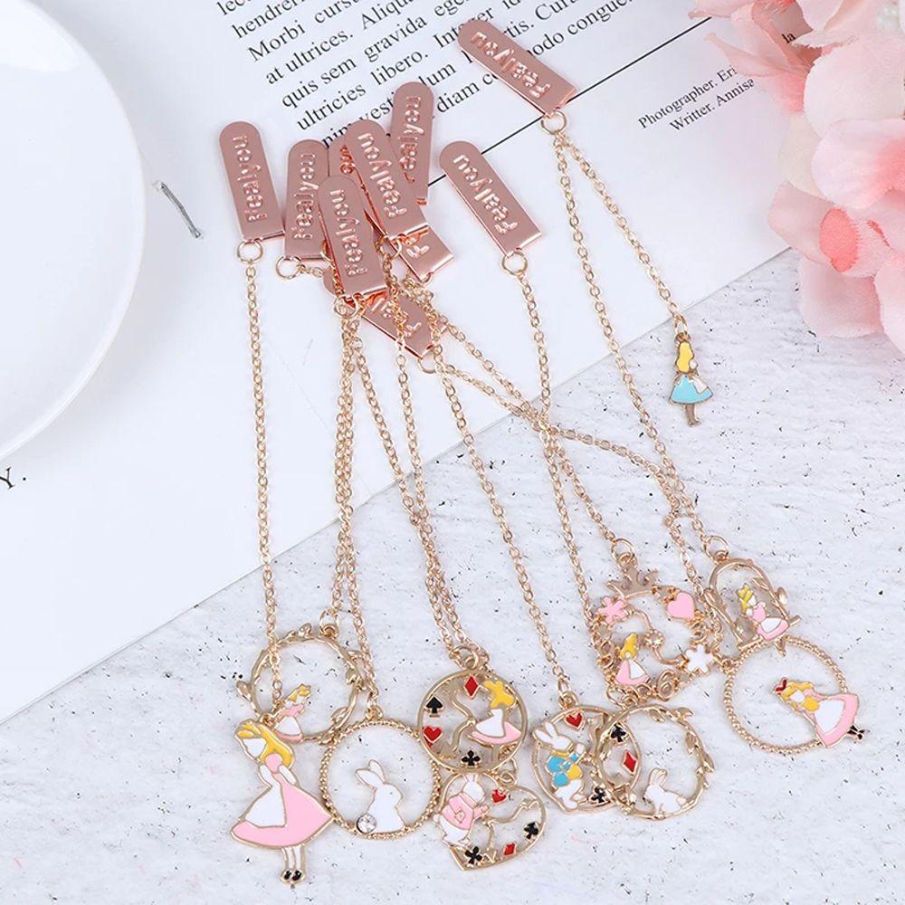 Book Clips Marker of Page Book Tag Pagination Mark Peach Heart Metal Bookmark Pendant Bookmark