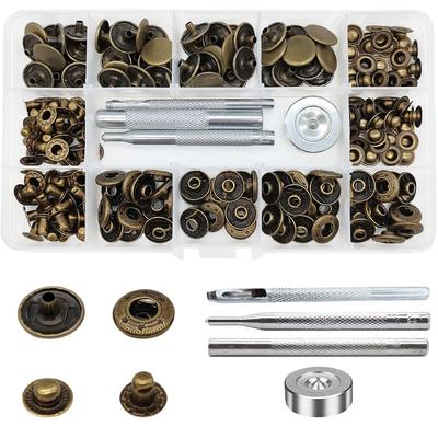 50 Set No-Sew Leather Snap Installation Tool Kit with Hidden Metal Buttons for Clothing