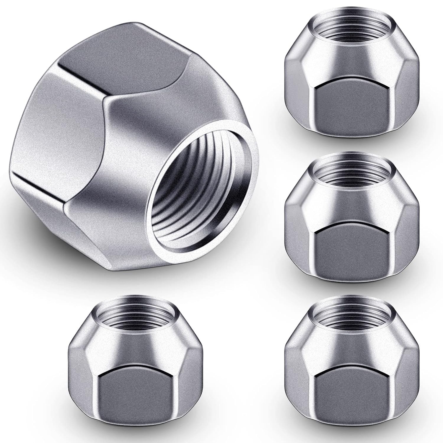 Frienda 1/2-20 Inch Trailer Lug Nuts 509 Tire Wheel Lugs Tire Acorn Silver Open End Finish Nuts for Trailers Wheel(10 Pieces) 5