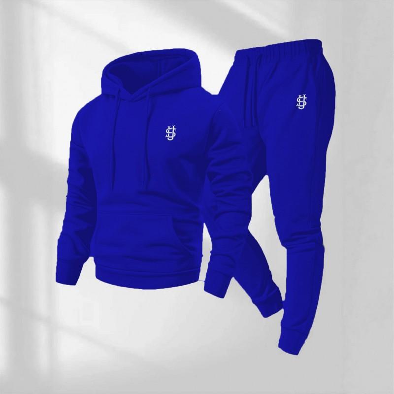 Mens Oversized Hooded Sweatshirt Set Casual Sportswear Winter Warm Fleece Lined Tracksuit