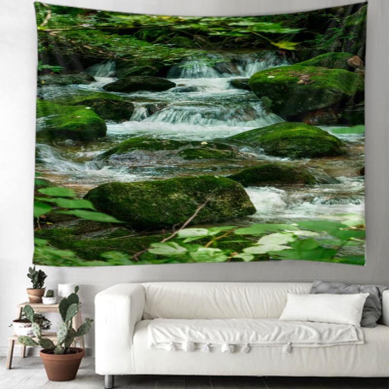 

Гобелен с лесным пейзажем, настенный декоративный стиль, одеяло, шторы, украшение для дома, спальни, гостиной 100x75cm