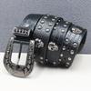 New Belt Versatile Decoration Trendy and Stylish Black Belt Rivet Skull Jeans High-end Lace