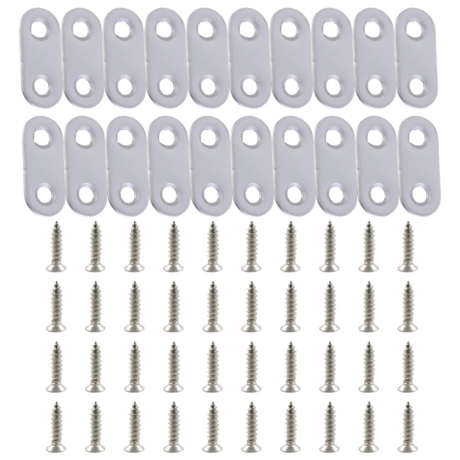 

20 шт. Плоские прямые соединительные скобы Прочные соединительные пластины из нержавеющей стали Домашний аксессуар для деревянной мебели для ежедневного использования A