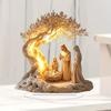 Tischdekoration Acryl-Ornament Jesus und der Baum des Lebens Neugeborenes 2D Heimdeko-Ornament Kindergeschenk Weihnachtsgeschenk