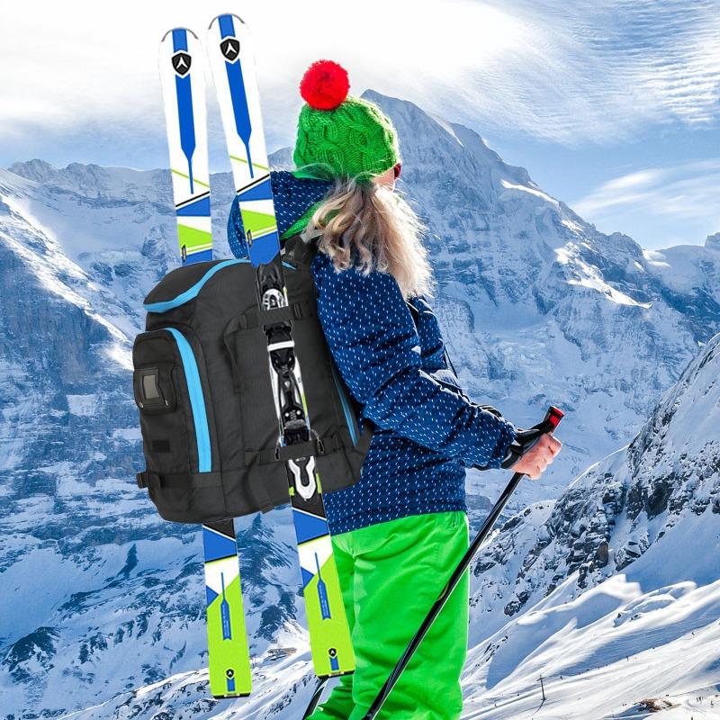 Snow Boots Snowboard Backpack, Oxford Cloth Waterproof and Wear-resistant Skateboard Outdoor Travel Bag Large Capacity Storage