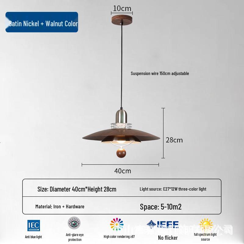 New Chinese Style Minimalist Wood Grain Chandelier for Dining, Bedside, or Bar