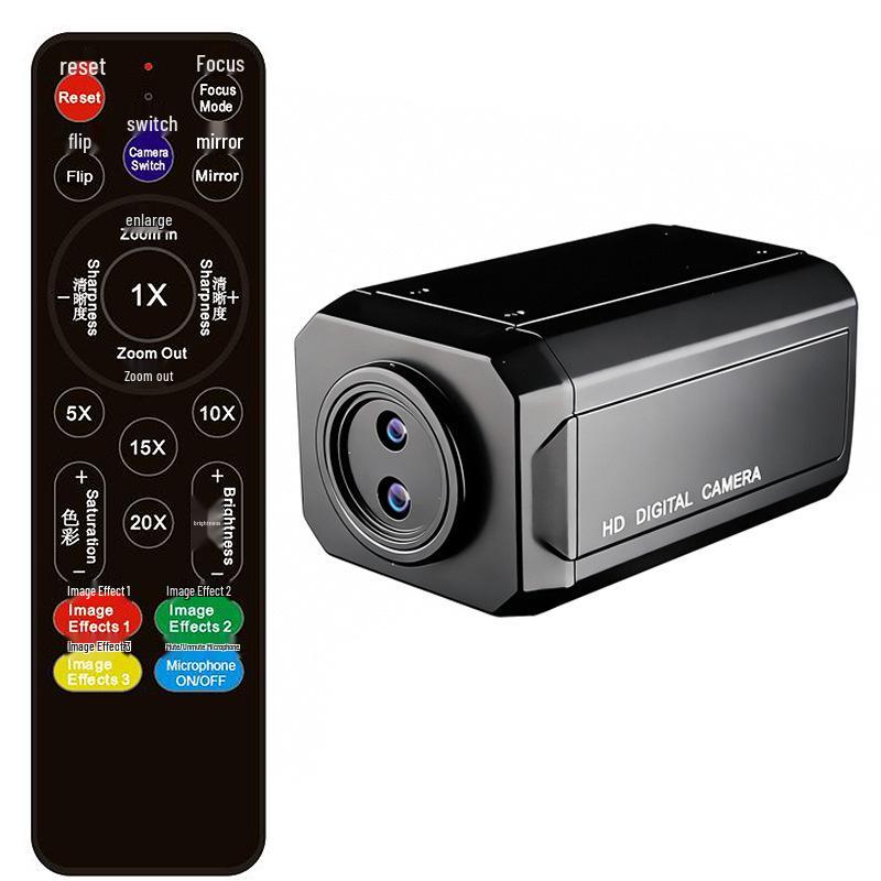 

8K Streaming Camera with 20x Zoom, Dual Microphones, Remote Control, Lens Cap, and Vertical Screen
