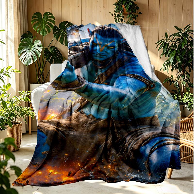 Avatar Pattern Blanket for Home Decoration, Bed, Sofa, Car Travel, Camping, Suitable for All Seasons, Birthday Christmas Gift