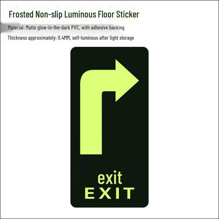Glow-in-the-Dark Fire Exit Safety Sticker - No Electricity Needed for Stairwell Evacuation