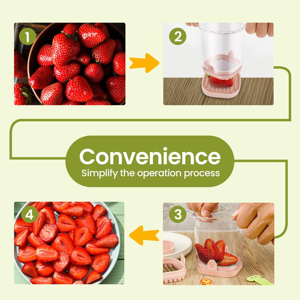 Kitchen Fruits Vegetables Cup Slicer Strawberry Slicer Portable Banana Cutter Multipurpose Detachable Potato Slice Making Tool