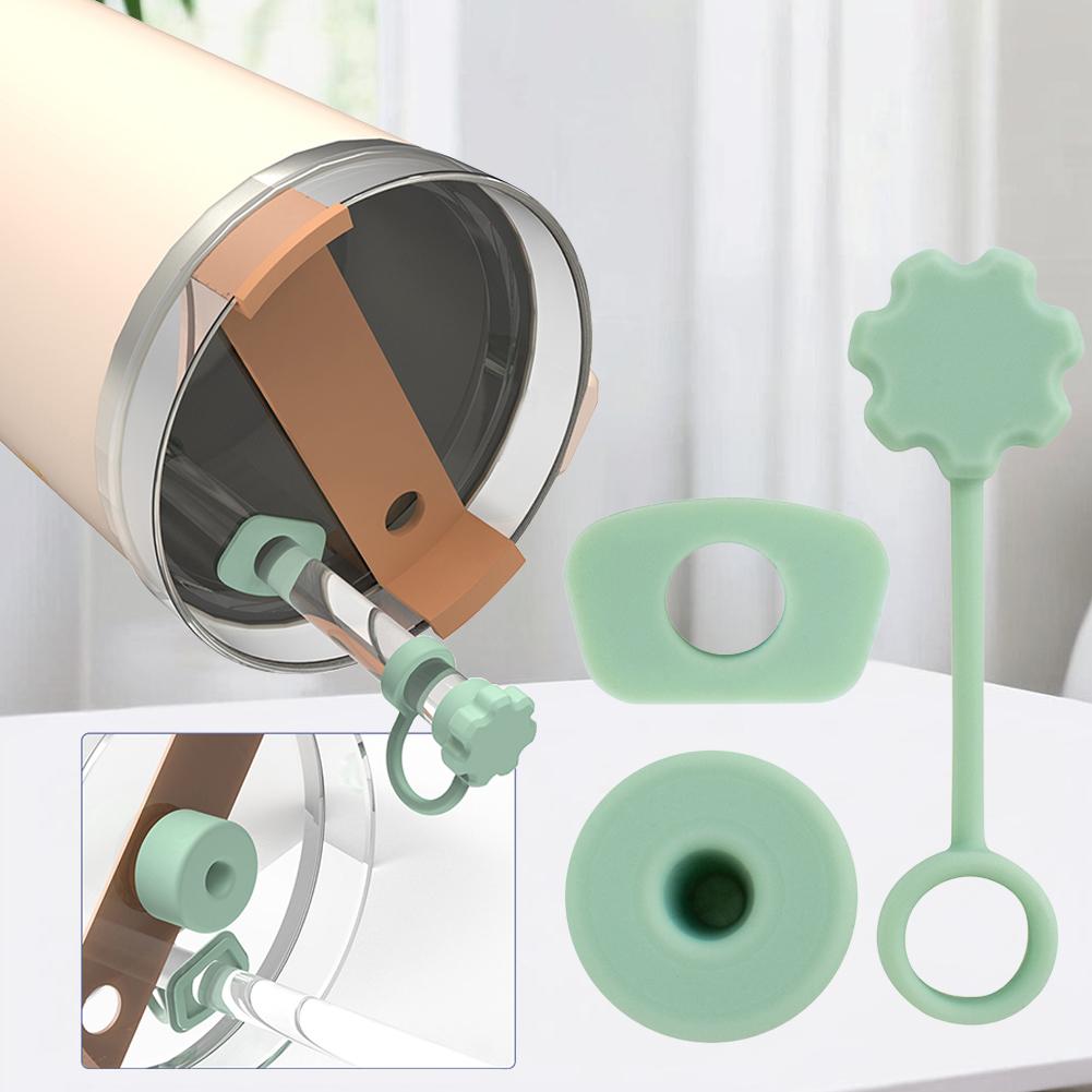 Silicone Spill Stopper Set Straw Cover Leak Stopper Anti Spill Stopper Set for Stanley 1.0/2.0 Tumbler Accessories