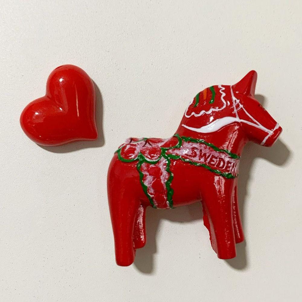 3 Adet Reçine Midilli Buzdolabı Mıknatıslı Çıkartmalar Yılbaşı Zarif 3D At Buzdolabı Çıkartmaları Ev Kendin Yap Dekorasyon Buzdolabı Dekorasyonu