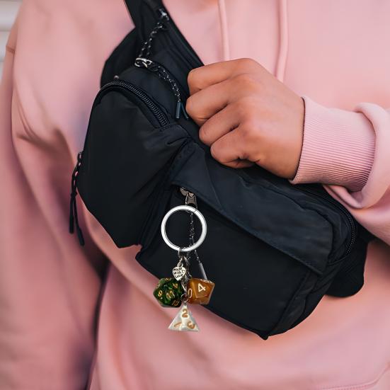 Keychain Pendant Dice Charm Lightweight Portable Acrylic Keychain Phone Bag Keyring Smooth Surface Keychain