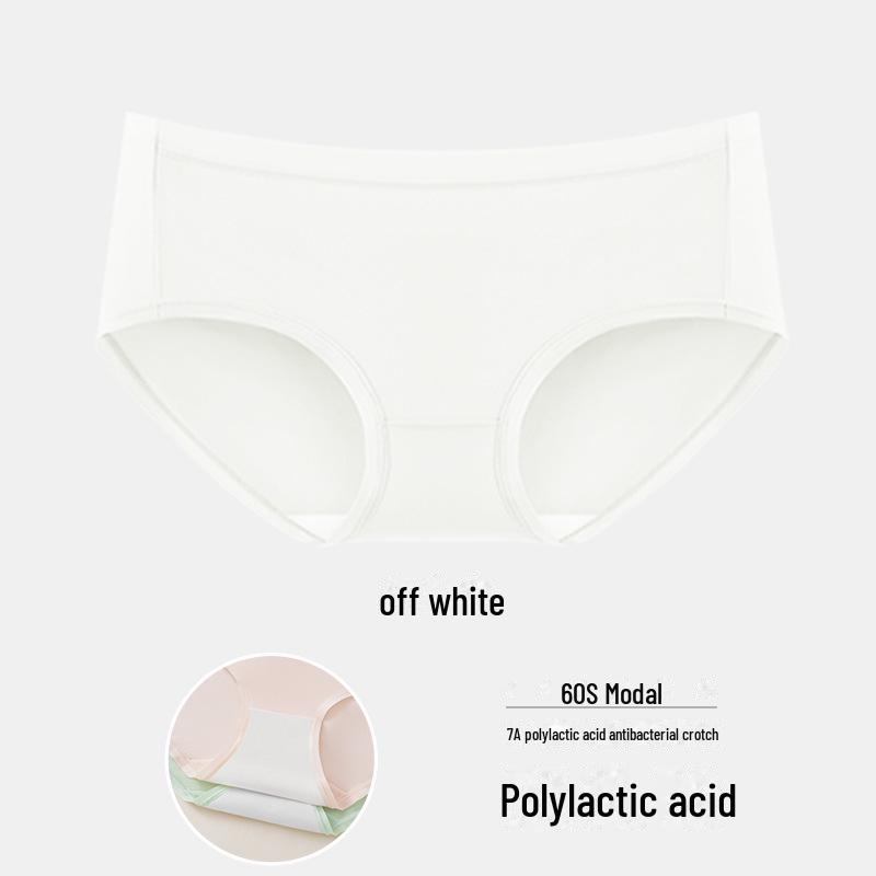 Seamless Women's Mid-Rise Modal Underwear with 7A Mulberry Silk and Antibacterial Crotch