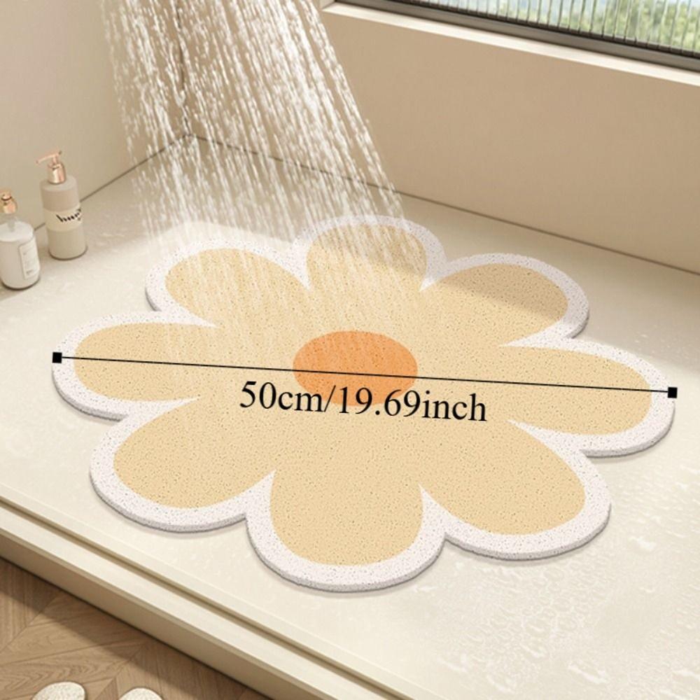 Water Absorbent Flower Shape Bath Mat Non Slip Floor Mat Home Decoration Bathroom Rug  Shower