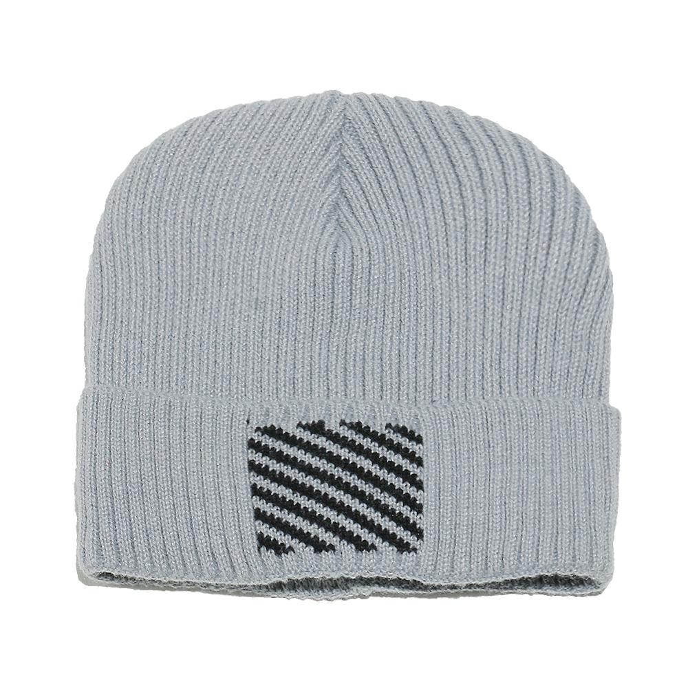 Hat Men's Autumn and Winter Cycling Pullover Hat Warm Fleece Ski Wool Ear Protector Hat Striped Knitted Hat Men's