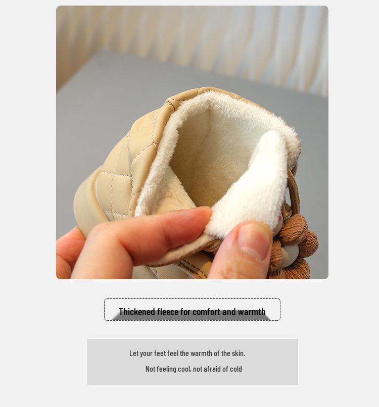 Children's 2025 Winter Velvet-Lined Leather Snow Boots – Cozy, Warm, and Stylish for Girls