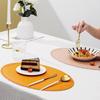 Yousheng Oval Placemat Dining Table Heat Insulation Pad Imitation Leather Waterproof Placemat Protect Table Top from Scratches And Spills for Home
