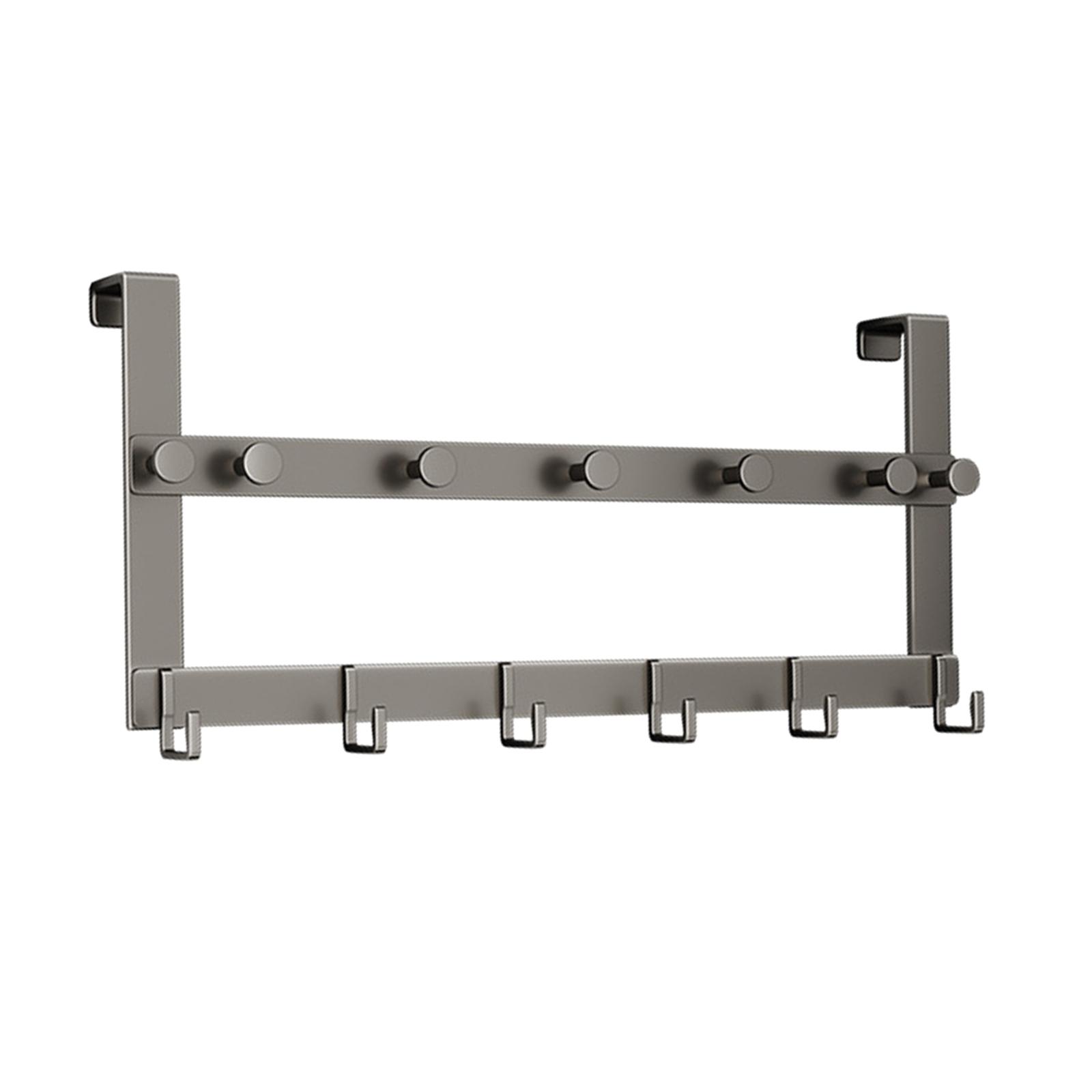 

Крючки для ванной над дверью Вешалка для одежды 13 крючков Без сверления Вешалка-органайзер для одежды, шляп, полотенец Алюминий