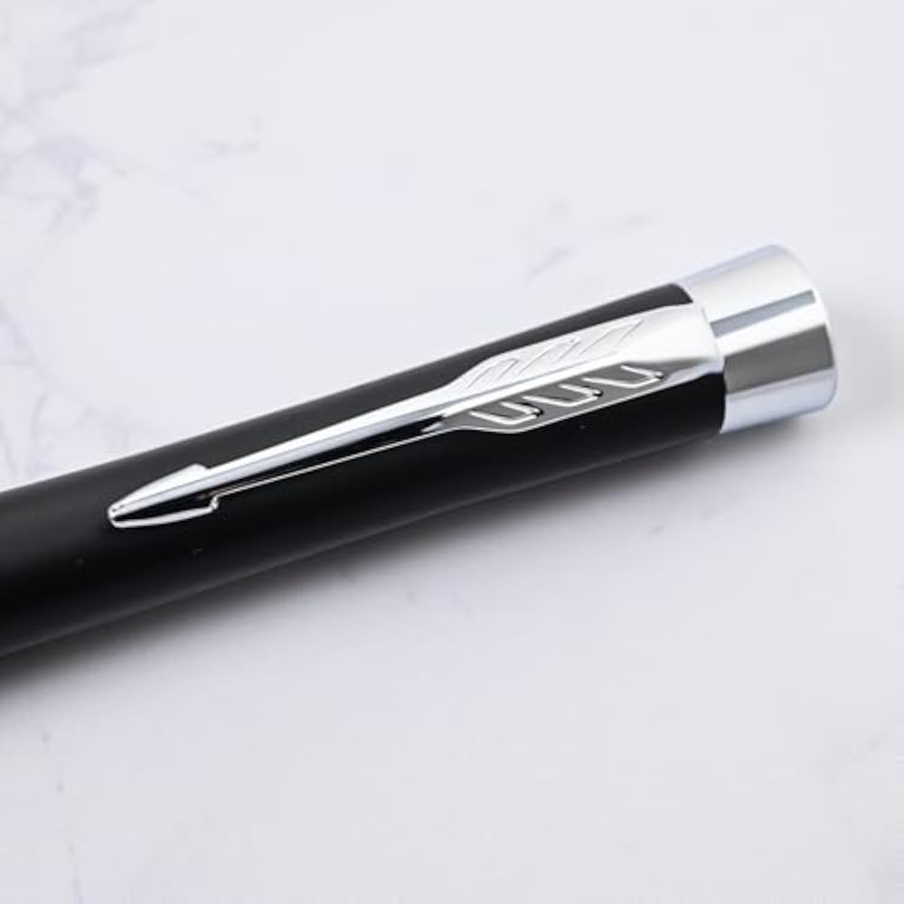 PARKER S0735810 Parker Ballpoint Pen, Urban Matte Black CT, Medium, Oily Type, Gift Box Included