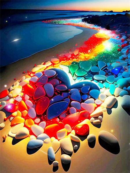5d Diamond Painting Full Drill Fantasy Night Seaside Embroidery Mosaic Stone Landscape Crystal Wall Art