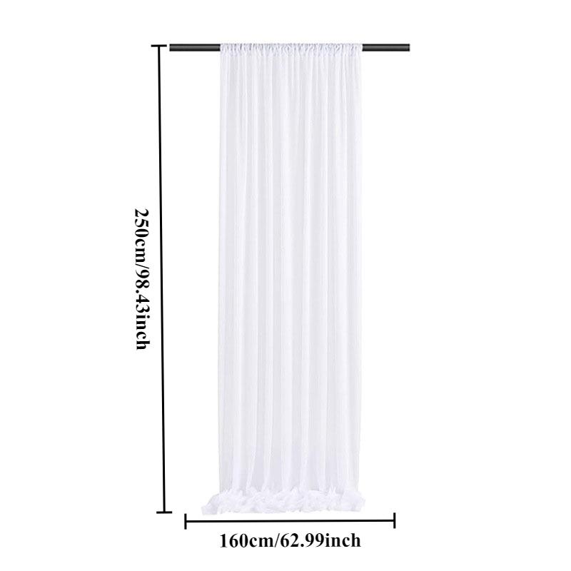 White Transparent Tulle Curtains Suitable for Living Room Bathroom, Door and Window Home Decoration and Photography Background