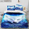 3D Tiger Leopard Wolf Animal Luxury Comforter Bedding Set,Duvet Cover Bed Set Quilt Cover Pillowcase,King Queen Size Bedding Set