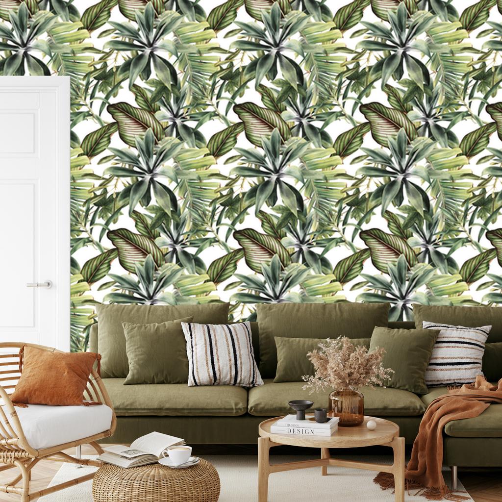 Banana Leaves Wallpaper for Living Room and Bedroom 50x1000