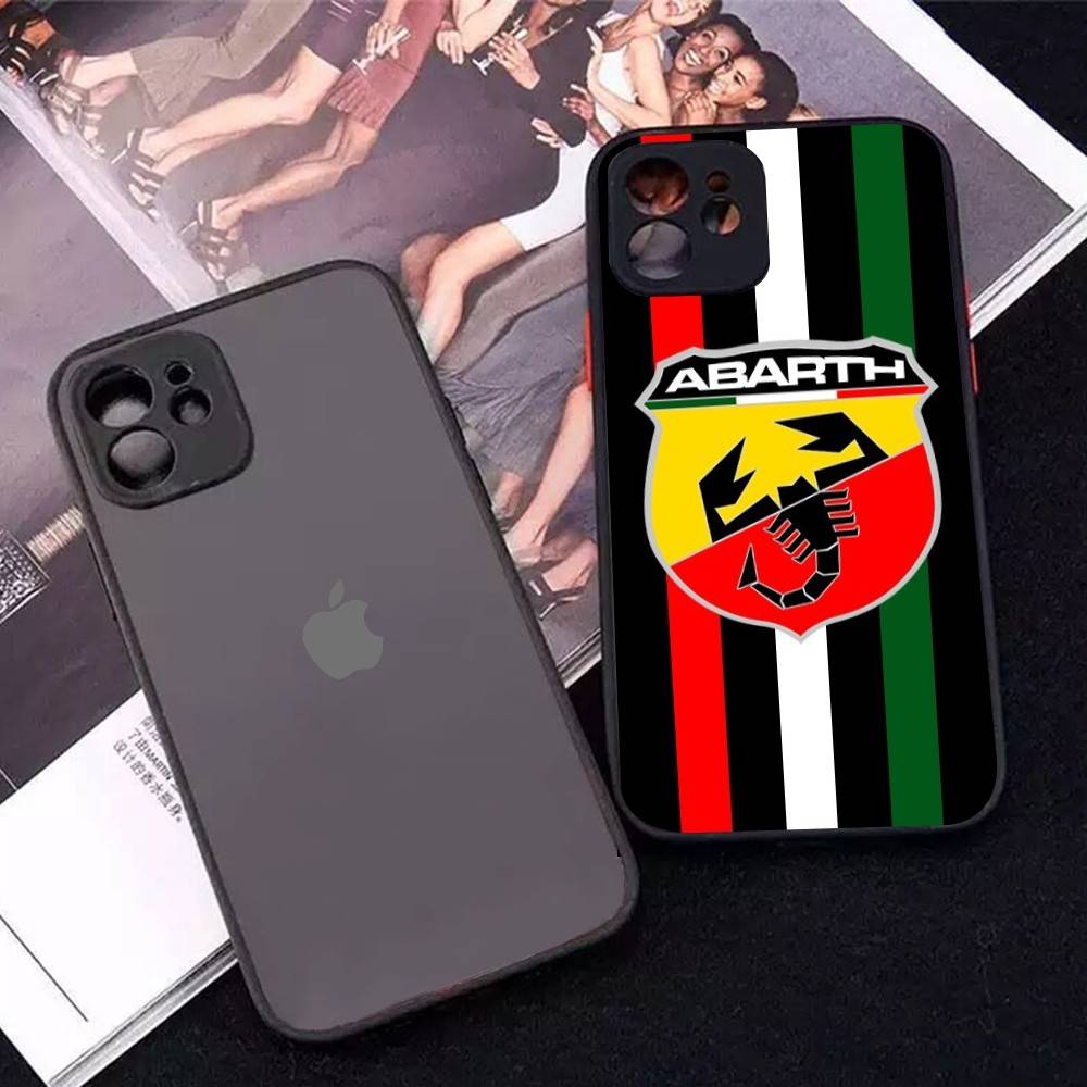 A-Abarth LOGO Matte Transparent Phone Cover For IPhone Case 16 15 14 13 12 11 Pro Max X XS Max Plus