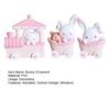 3Pcs Pink Rabbit Figurines Model Decoration Lovely Train Bunny Craft Ornament Cartoon Animal Statue Model Cupcake Topper