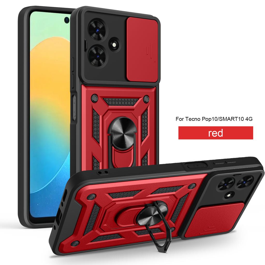 For Infinix Smart 10 Case Infinix Smart 10 Cover Magnetic Ring Holder Armor Phone Case Slide Camera Protect Back Cover