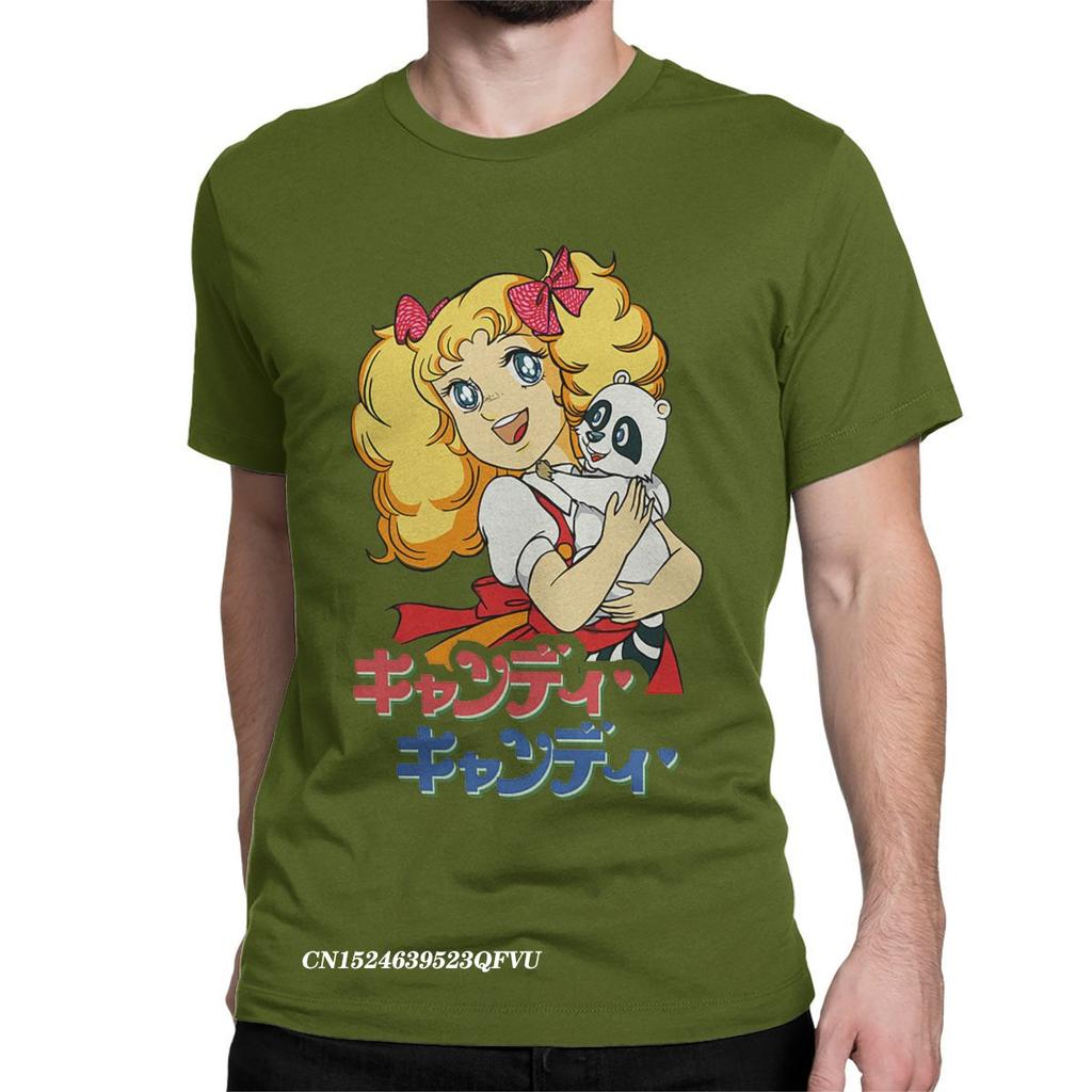Funny Candy Candy Anime 80s Kawaii Manga Tee Shirt Men Women Crew Neck Cotton Tshirt Harajuku Tee Shirt Plus Size Tops