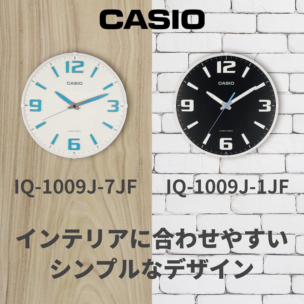 CASIO Wall Nighttime Stop Function IQ-1009J-1JF Clock, Radio-Controlled, Black, Analog,