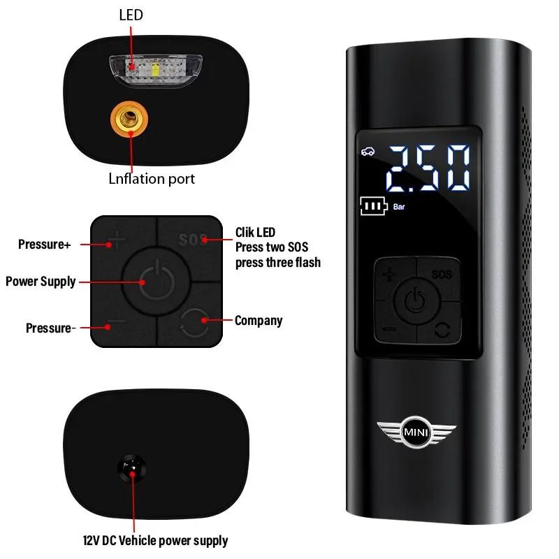 Mini Air Compressor 12V 150PSI Portable Electric Air Pump Car Tire Inflator For BMW Mini F54 F55 F56 R56 R60 SONE Clubman Coupe