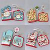 Christmas Insulated Oven Mitts Set Santa Claus Snowflake Candy Pattern Kitchen Pot Holders Gloves Home Decoration
