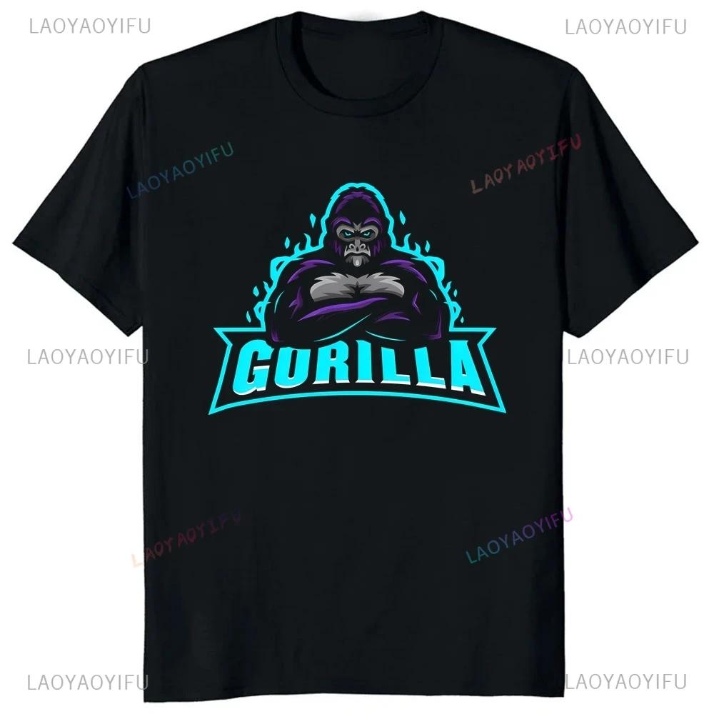 Streetwear Gorilla Gym Printed T-shirt Top Summer Trend Harajuku Short Sleeved Unisex Shirt Graphic Oversized T-shirt