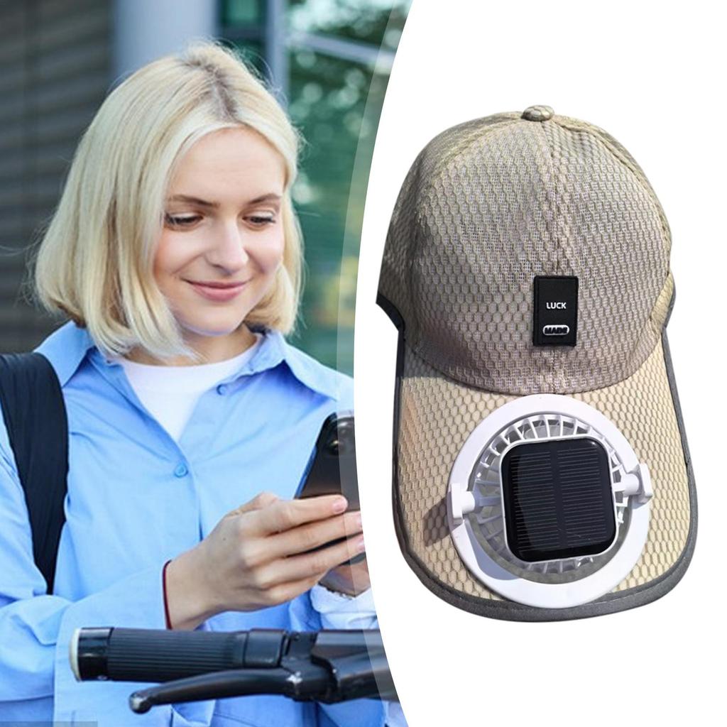 Summer Men Women Fan Baseball Hat Sun Block Baseball Hat with Solar Fan USB Charging Fan Breathable UV Block Outdoor Sunhats