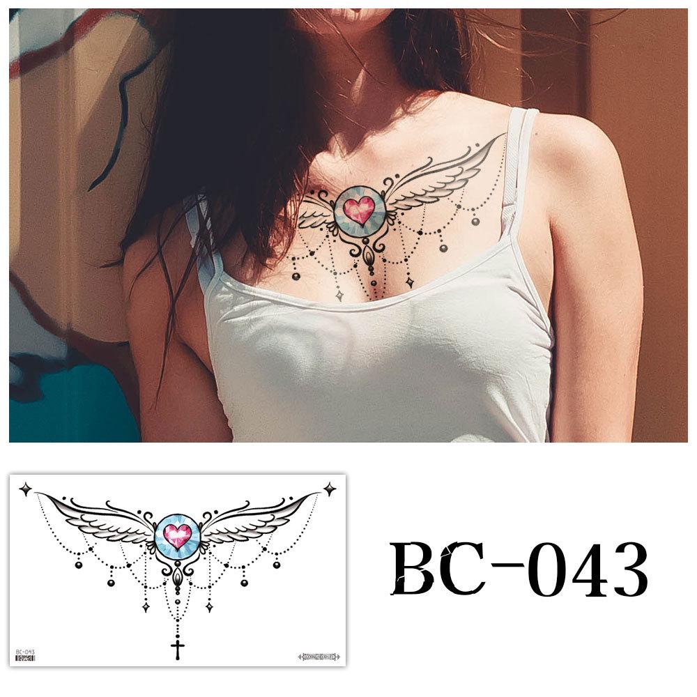 Waterproof Sexy Floral Tattoo Stickers for Chest & Clavicle