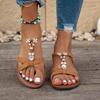 Fashion Roman Style Flat Sandals for Women Summer 2025 Comfort Non Slip Beach Shoes Woman Plus Size Lightweight Casual Sandalias Mujer
