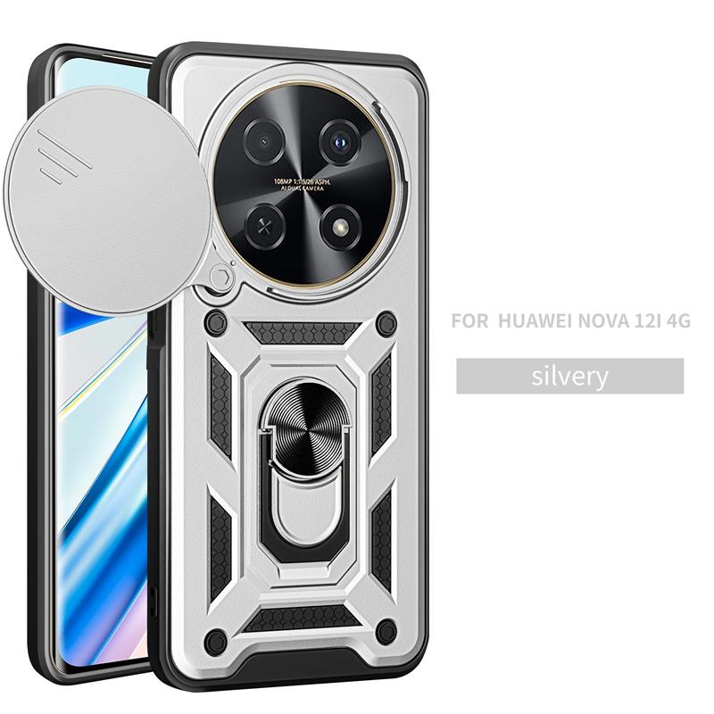 Nova12i 4G Armor Shockproof Back Cover For Huawei Nova 12i 4G Magnetic Ring Holder Coque On Hauwei nova12i nova 12 i i12 4G