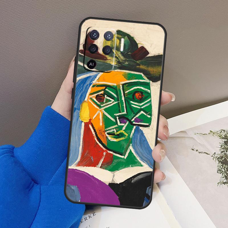 Painting Picasso Abstract Art Case For Oppo A94 A74 A54 A80 A60 A40 A18 A38 A58 A78 A98 A96 A76 A16 A15 A17 A57 A77 A5 Pro