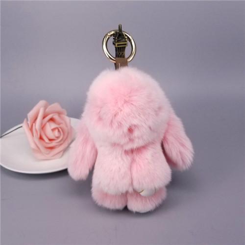 13CM Mini Frost Rabbit Women Cute Plush Fur Pompom Bunny Key Chains On Bags Car Trinket Wedding Party Toys Gift Bag Charm