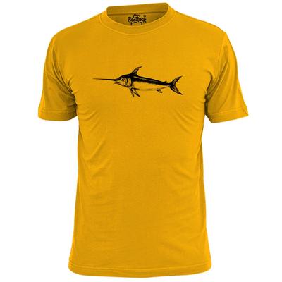 Mens Handrawn Swordfish T Shirt Fishing