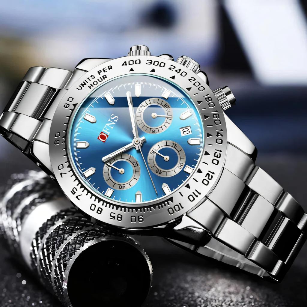 Luxury Man Watch Quartz Waterproof Luminous Date Chronograph Stainless Steel Men Wristwatch Military Sports Men's Watches